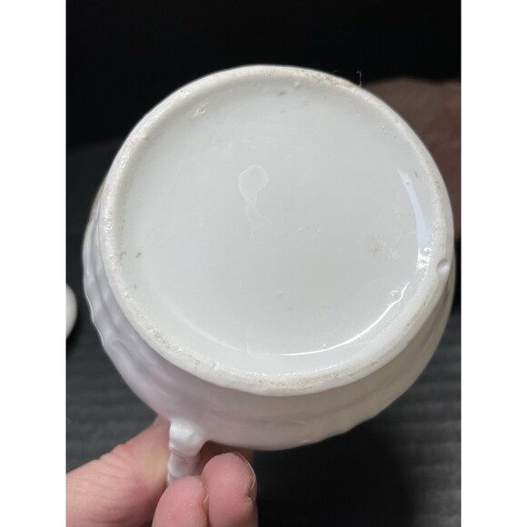 Sugar Bowl Lid Porcelain Vtg Old Women in the Shoe Cottagecore Farm Shabby Chic - Picture 11 of 14